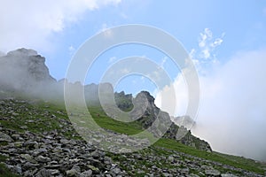 Schwarze Hoerner, mountain peaks in the Pizol region.