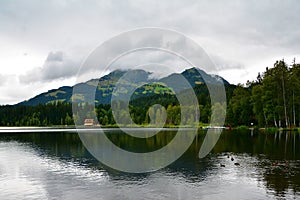 Schwarzsee - Black Lake, moor lake in the heart of the Kitzbuhel Alps