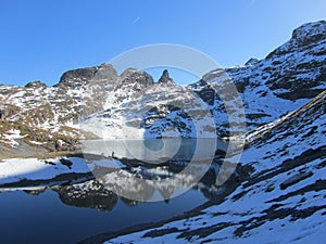 The \'Schwarzsee\' at the Pizol, St. Gallen, Switzerland