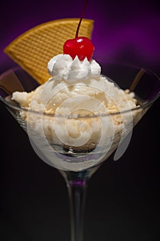 Schwarzwaelder Kirsch ice cream in a Martini glass