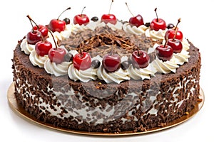 Schwarzwalder kirschtorte,isolated on white background