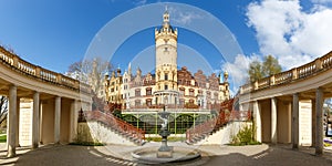 Schwerin Castle Schweriner Schloss Orangerie Parliament Government panoramic view Mecklenburg-Vorpommern in Germany photo