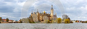 Schwerin Castle Schweriner Schloss Parliament Government Mecklenburg-Vorpommern panoramic view in Germany photo