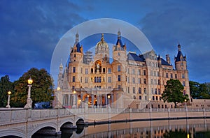 Schwerin palace night