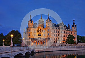 Schwerin palace night