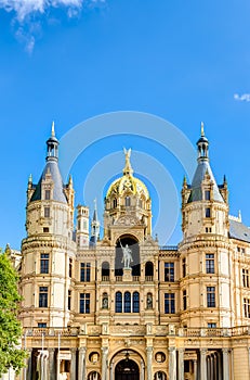 Schwerin Palace in romantic Historicism architecture style