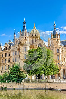 Schwerin Palace in romantic Historicism architecture style