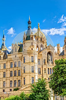 Schwerin Palace in romantic Historicism architecture style