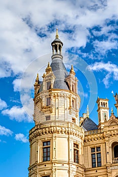 Schwerin Palace in romantic Historicism architecture style