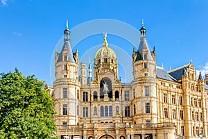 Schwerin Palace in romantic Historicism architecture style