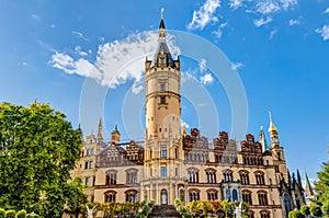 Schwerin Palace in romantic Historicism architecture style