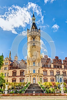 Schwerin Palace in romantic Historicism architecture style