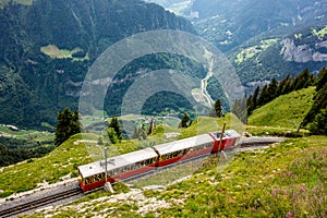 Schynige Platte railway in the Bernese Oberland Switzerland