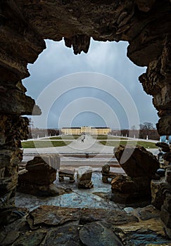 SchÃÂ¶nbrunn palace from a cave