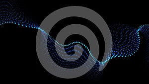Sci-fi abstract motion background with dotted curved wavy lines