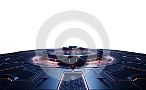 sci-fi alien deck. Isolated transparent PNG. elevated futuristic dock.