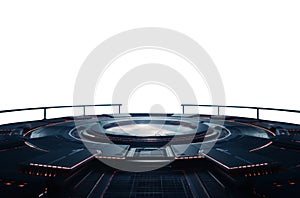 sci-fi alien platform. Isolated transparent PNG. futuristic alien dock, deck, platform.