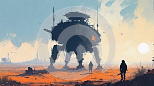 Sci-fi contruction in the desert