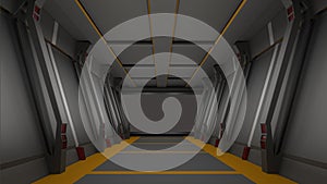 Sci fi corridor high resolution 3d render