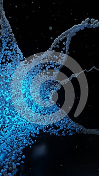 Sci-fi cyberpunk alien energy Virus glow particles vertical background 3D rendering