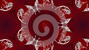 Sci-fi 3d render. Fantastic bg. Abstract white wireframe on red bg. Ai geometric pattern of lines, nodes and