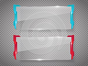 Sci-fi future design glass plates. Transparent banners . Vector illustration