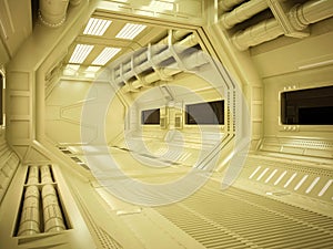 Sci fi futuristic corridor