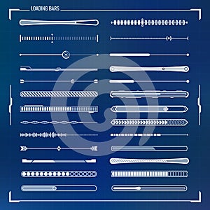 Sci-fi futuristic design loading bars set