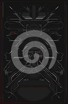 Sci-Fi Futuristic Glowing HUD Display. Technology Screen