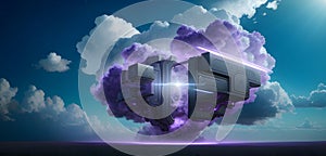 Cloud Network Solution computing big data center, futurist infrastructure generative ai digital