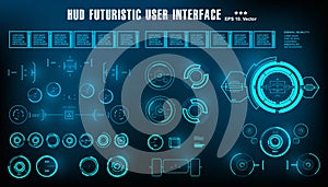 Sci-fi futuristic hud dashboard display virtual reality technology screen, target