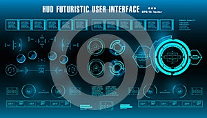 Sci-fi futuristic hud dashboard display virtual reality technology screen, target