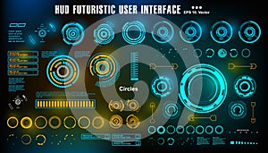 Sci-fi futuristic hud dashboard display virtual reality technology screen, target