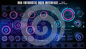 Sci-fi futuristic hud dashboard display virtual reality technology screen, target