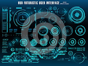 Sci-fi futuristic hud dashboard display virtual reality technology screen, target