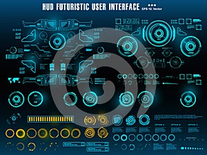 Sci-fi futuristic hud dashboard display virtual reality technology screen, target