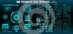 Sci-fi futuristic hud dashboard display virtual reality technology screen, target