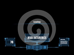 Sci fi futuristic interface. Head-up display user interface. Concept design gaming user interface high tech screen. photo