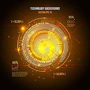 Sci fi futuristic user interface. Hud element. Vector illustration