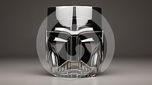 Sci-fi Glass With Chrome Finish And Robot Head Helmet Design