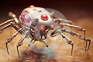 sci-fi Nanorobot close-up inside body