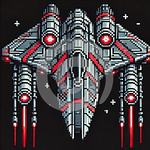 Sci-Fi Pixel Attack Jet