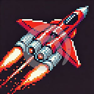 Sci-Fi Pixel Rocket