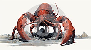 Sci-fi Realism Lobster Drawing By Mike Mignola photo