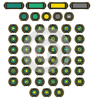 Sci-fi Robot Game Button Set