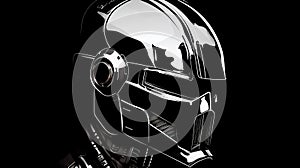 Sci-fi Robot Helmet T-shirt With Chrome Finish photo