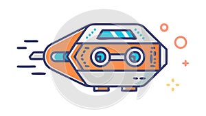 Sci-Fi Spaceship and Interplanetary Travel Vehicle Icon, vector design Generative AI photo
