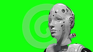 Sci-fi woman robot , s animation of the digital world of the future of neural networks and the artificial intellig