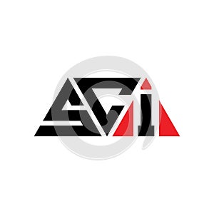 SCI triangle letter logo design with triangle shape. SCI triangle logo design monogram. SCI triangle vector logo template with red