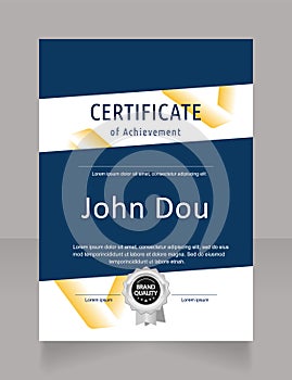 Science achievement certificate design template